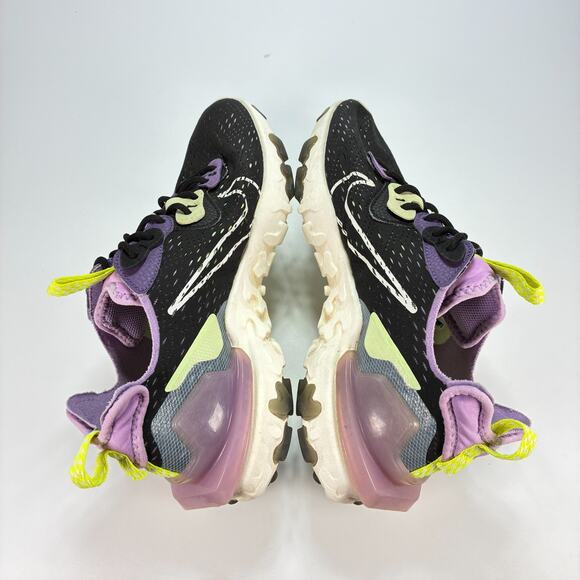 Nike React Vision Black Purple Lace Up Running Shoes CD4373-002 Men's Size 9 - Picture 7 of 10